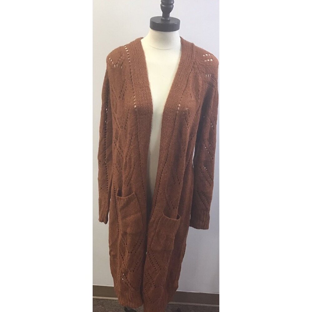 Womans Rust Colored Long Sweater Size XL